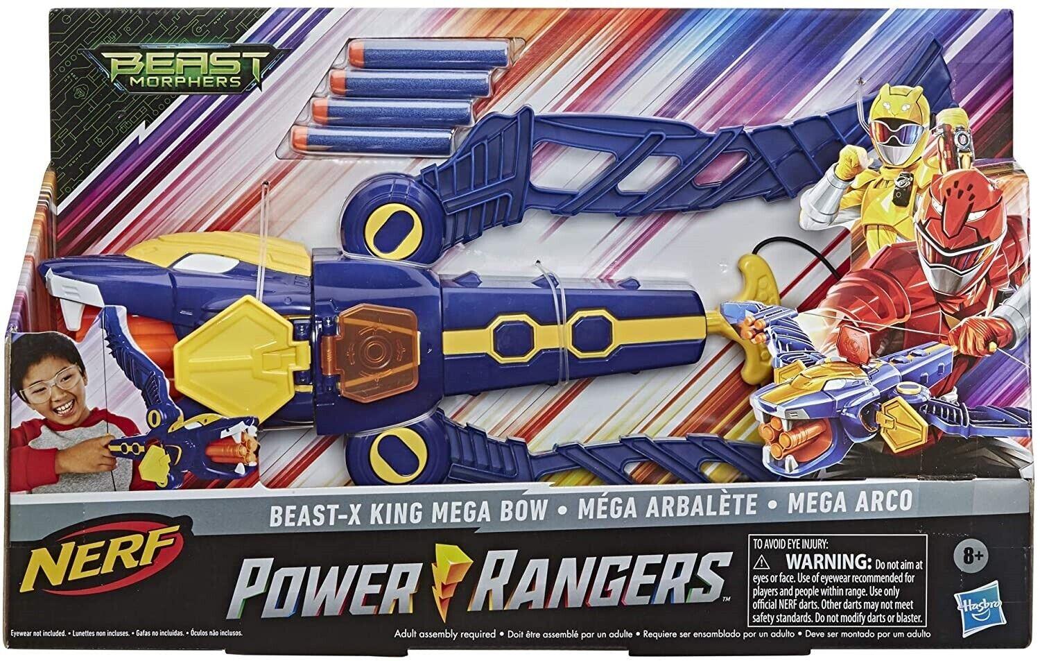 Nerf Power Rangers Beast Morphers Beast-X King Mega Bow Ages 8+ Toy Blaster Gun