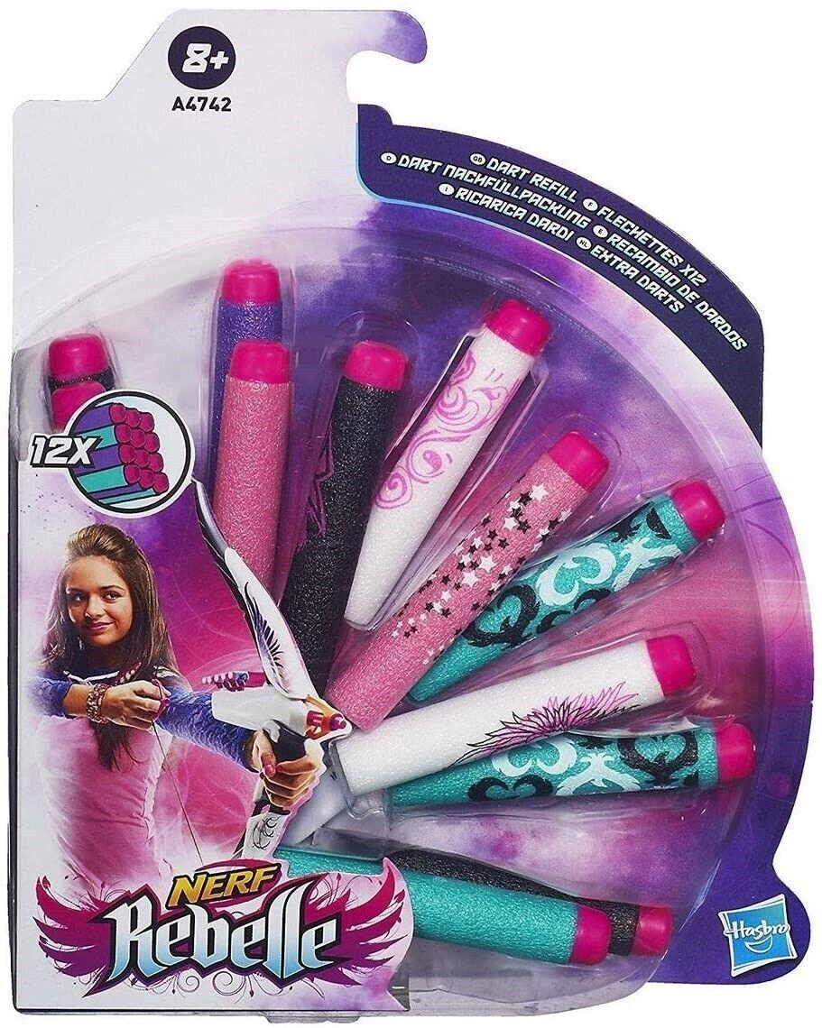Nerf Rebelle Toy 12 Foam Dart Pack Blaster Refill Secrets and Spies Gun Bow Play