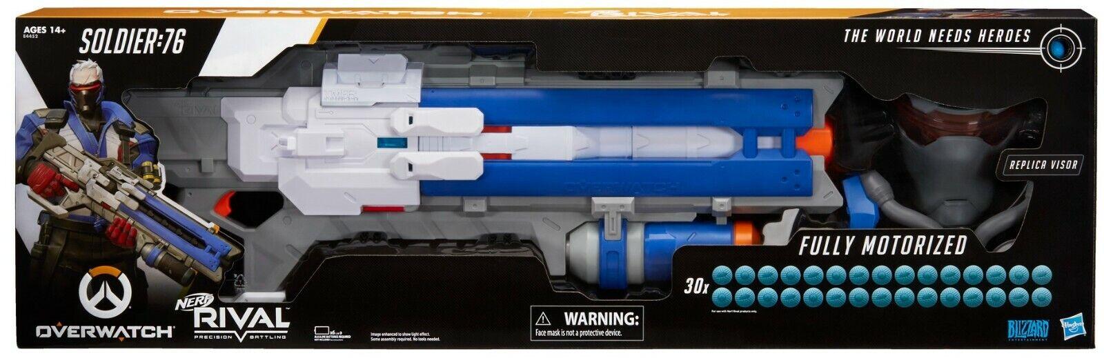NERF Overwatch Soldier 76 Mask Rival Blaster Fully Motorized 14+ Toy Gun Game