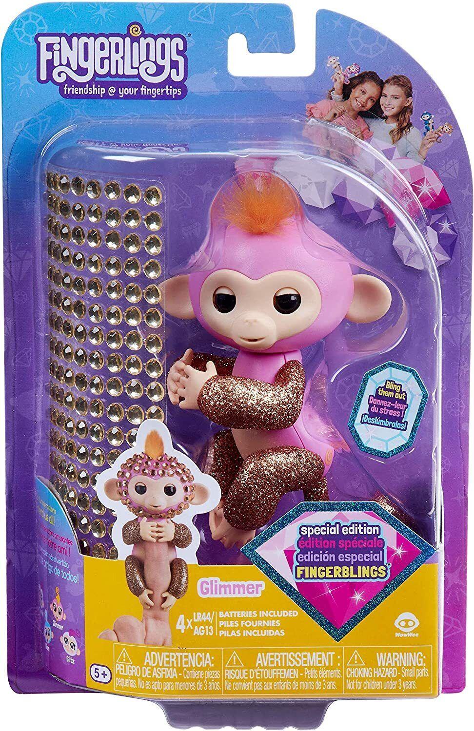 WowWee Fingerlings-Monkey Glimmer Pink Gold -Toy 5+ year Electronic Pet