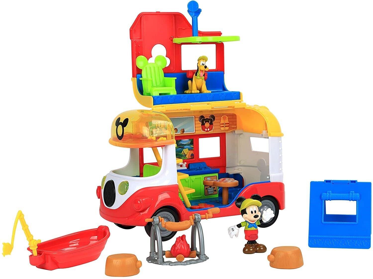 Disney Junior Mickey Mouse Outdoor and Explore Camper Ages 3+ Toy Pet Pluto Van