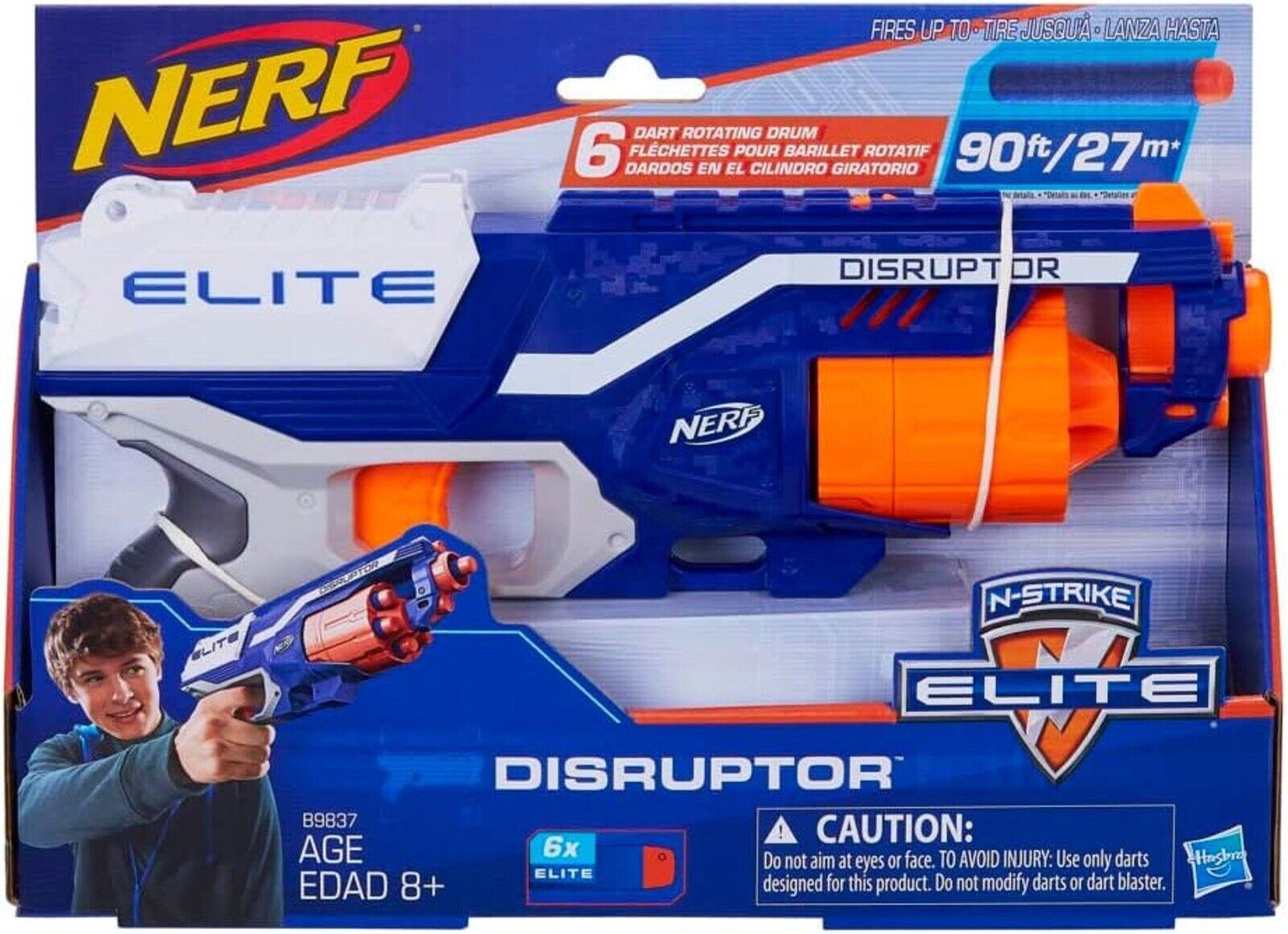 NERF Elite Disruptor Blaster Slam Fire Action 6 Dart Rotating Drum New Toy Gun