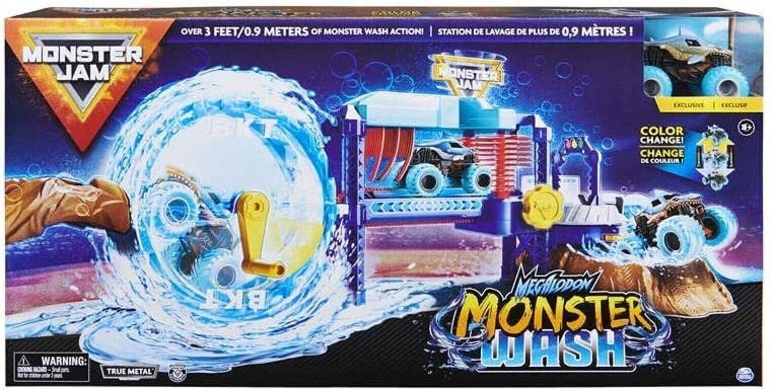 Monster Jam Megalodon Monster Wash With Color-Changing Megalodon Monster Truck