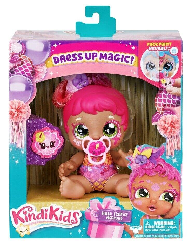 Kindi Kids - Baby Tulla Tropics Mermaid - Dress Toddler face Paint Reveal Doll Unicorn Play Fun