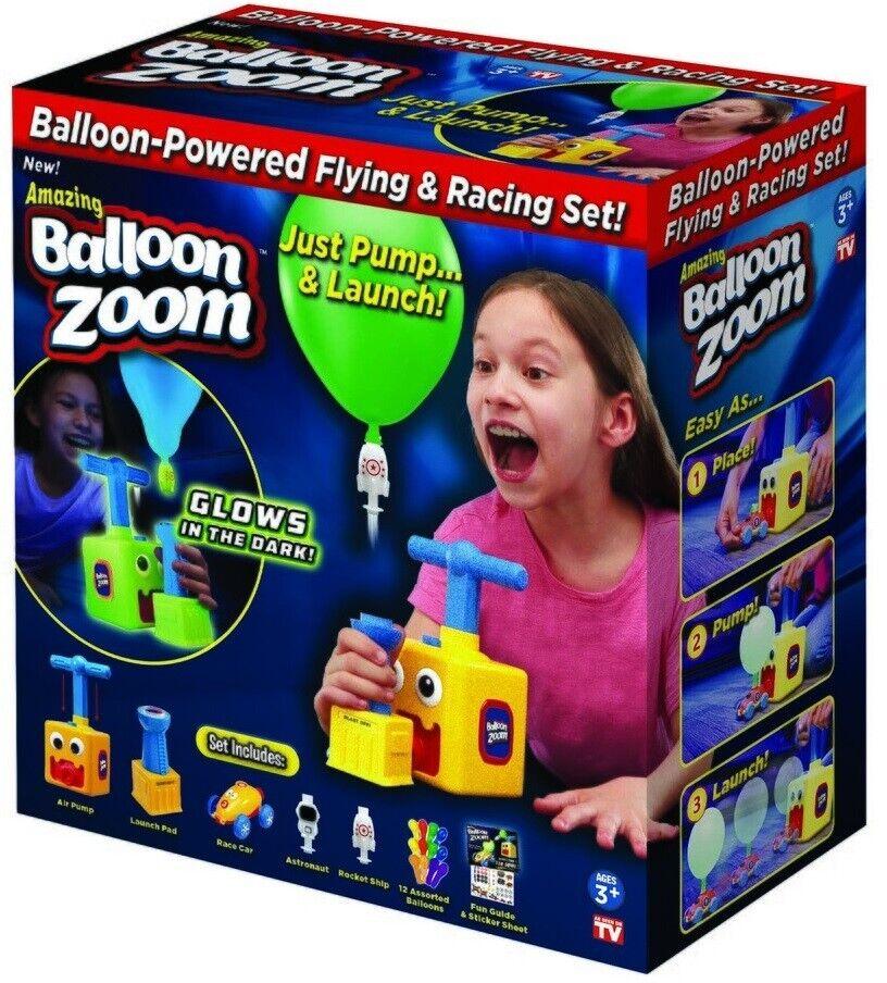 Amazing 2-in-1 As Seen On TV Amazing Balloon Zoom Car Flying Racing Set Race Fun