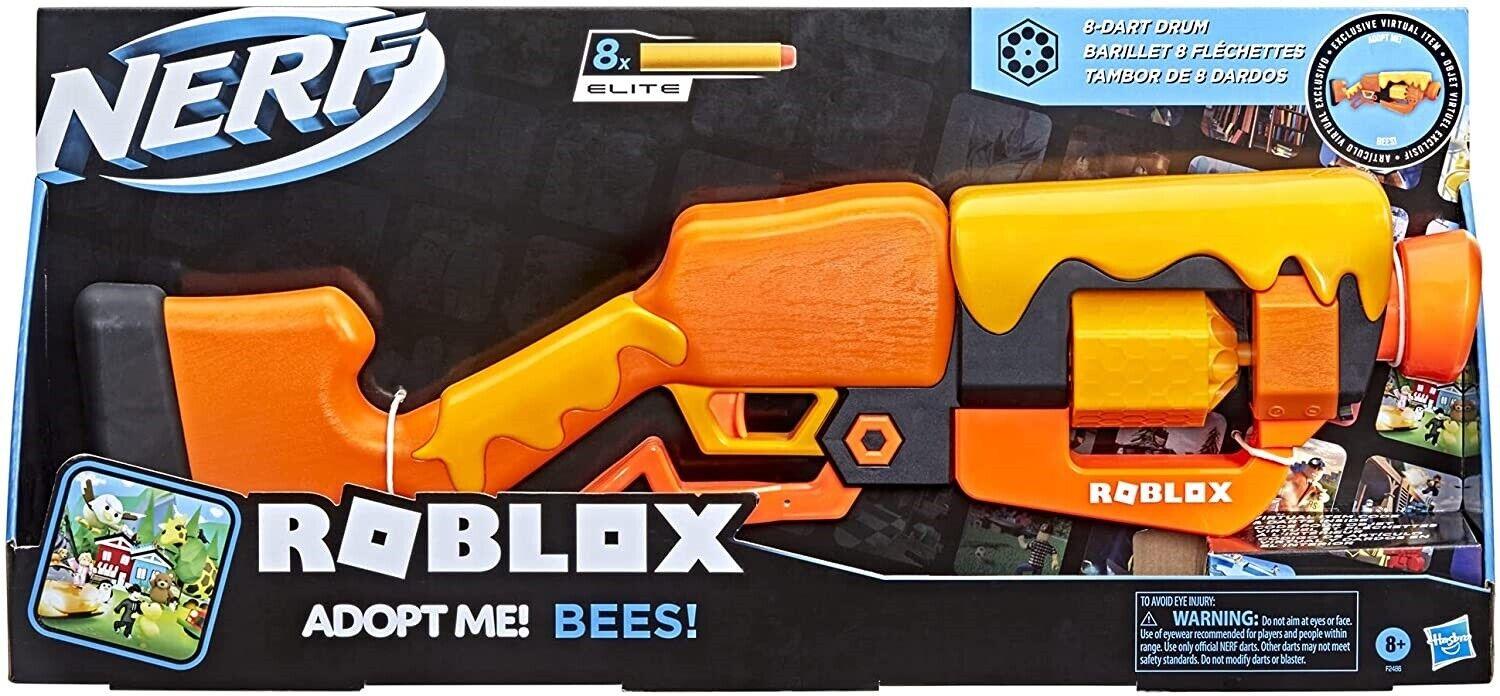 Nerf Roblox Adopt Me Bees Blaster 8+ Toy WithCode To Unlock In-Game Virtual Item