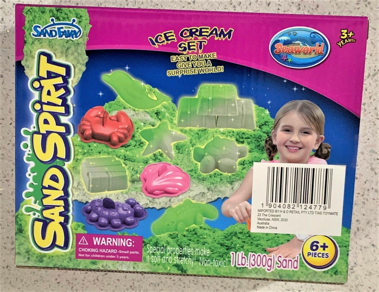 Sand Spirit Set 6+ pieces 300G Glow in the dark sand ages 3+ Toy Play Build Colour