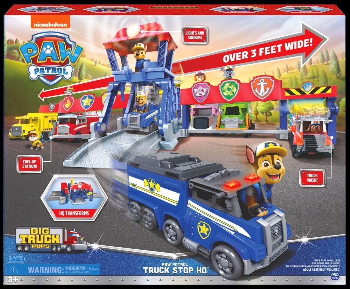 Paw Patrol Big Truck Pups Truck Stop HQ 3ft Wide Transforming Playset Race Car