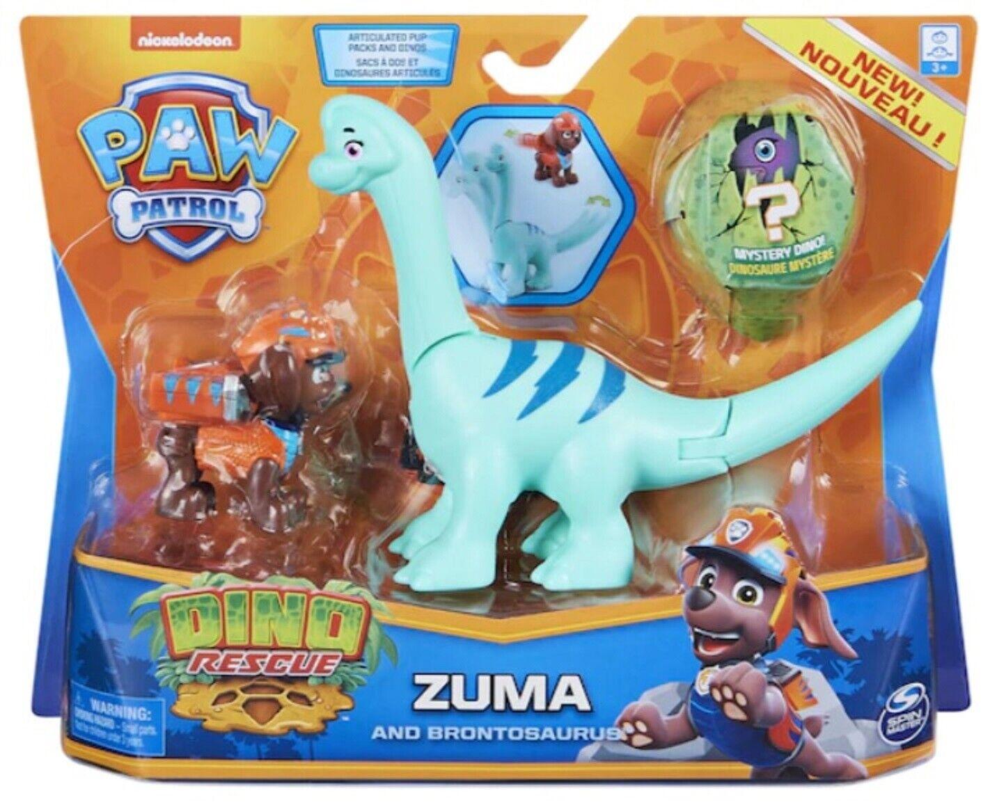 PAW Patrol-Zuma & Brontosaurus Rescue Hero Ages 3+ Toy Action Dinosaur Pet