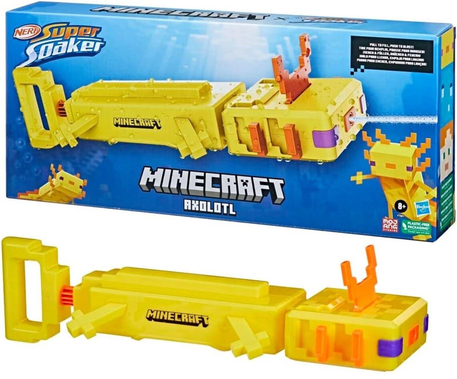 Nerf Super Soaker Minecraft Axolotl Water Blaster Mob Design Backyard Play Gift