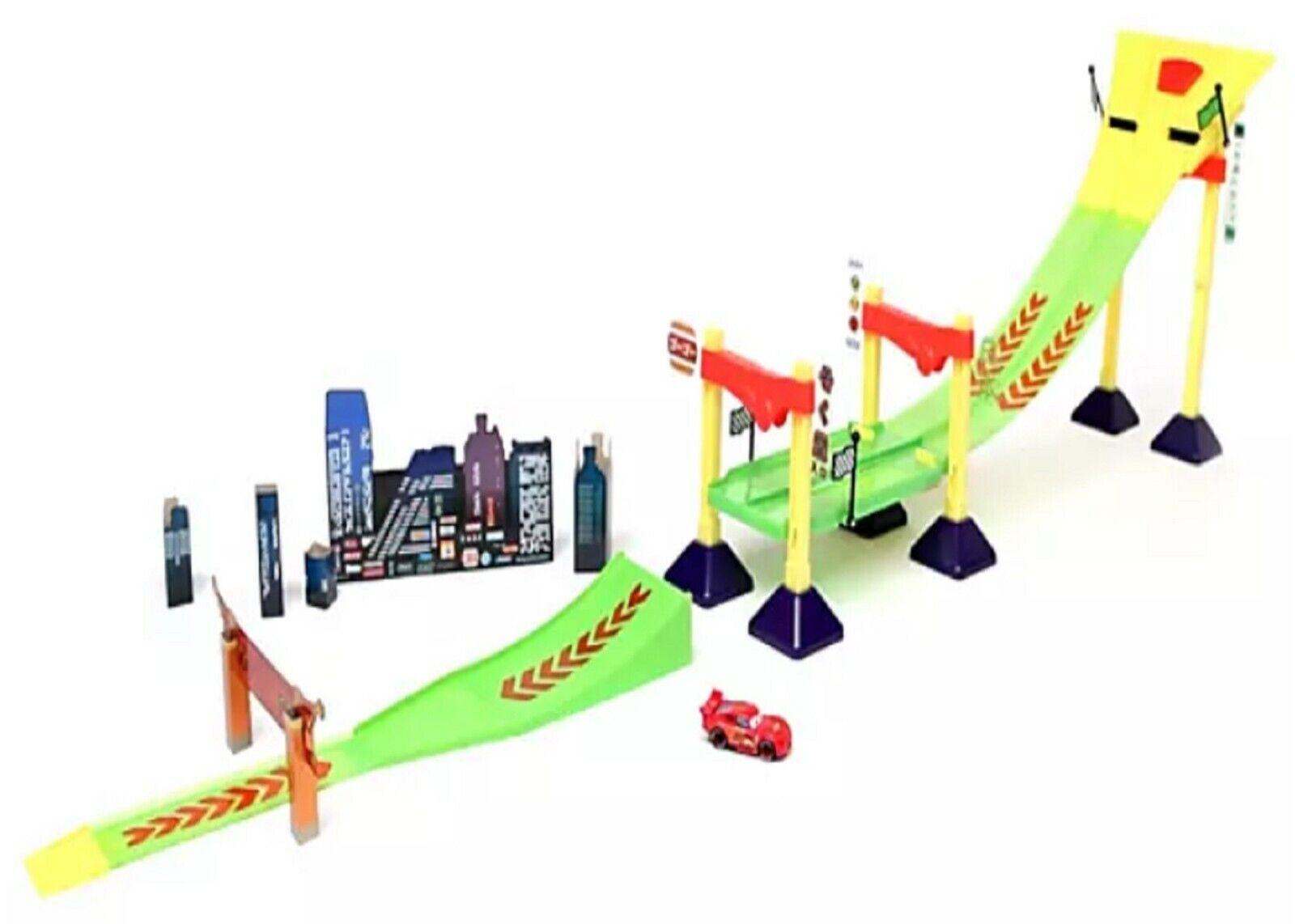 Genuine Disney Store Neon Race Glow Track Set 3+ Lightning Mcqueen Car