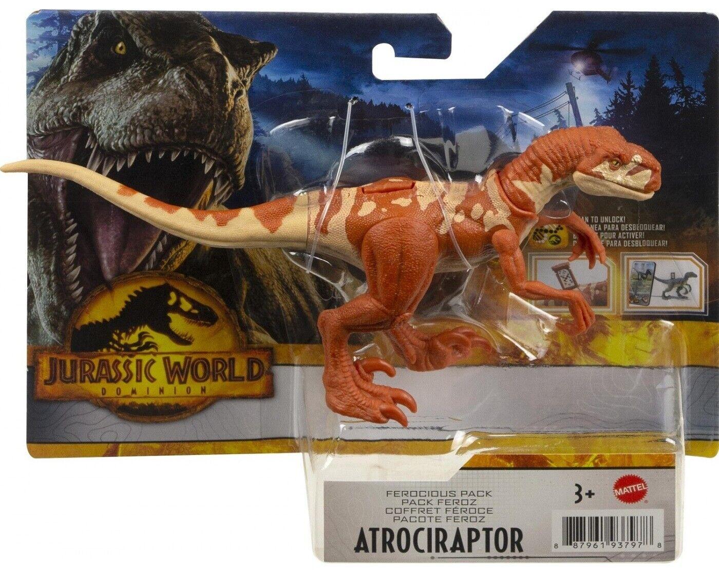 Jurassic World Dominion Ferocious Pack Atrociraptor Action figure for Ages 3+