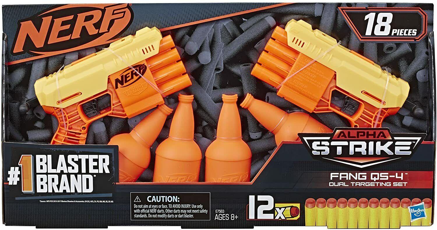 Nerf Alpha Strike Fang QS-4 Dual Targeting 18Piece Set Toy Gun Blaster Fire Fun