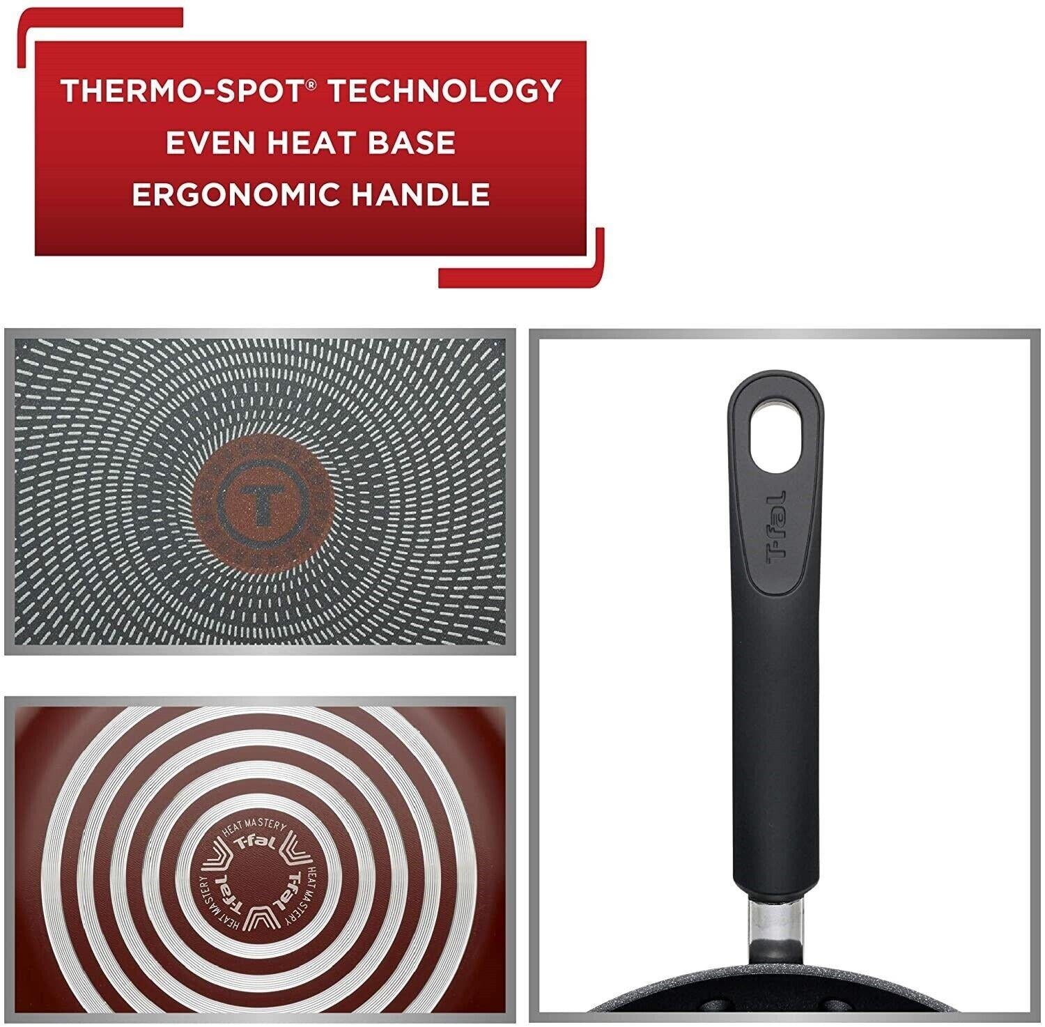 T-fal B165SI Nonstick Inside and Out 18 Piece Red Cookware Tfal Stockpot Spoon