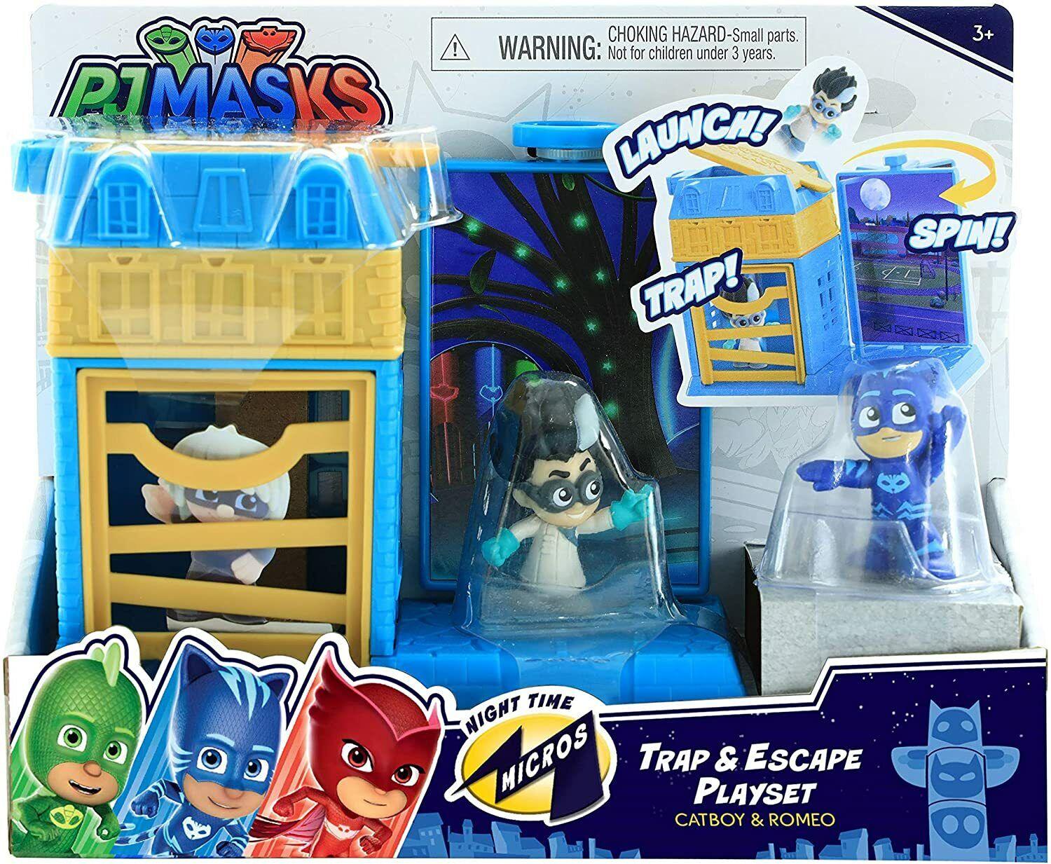 PJ Masks Nighttime Micros Trap Escape-Catboy vs Romeo playset