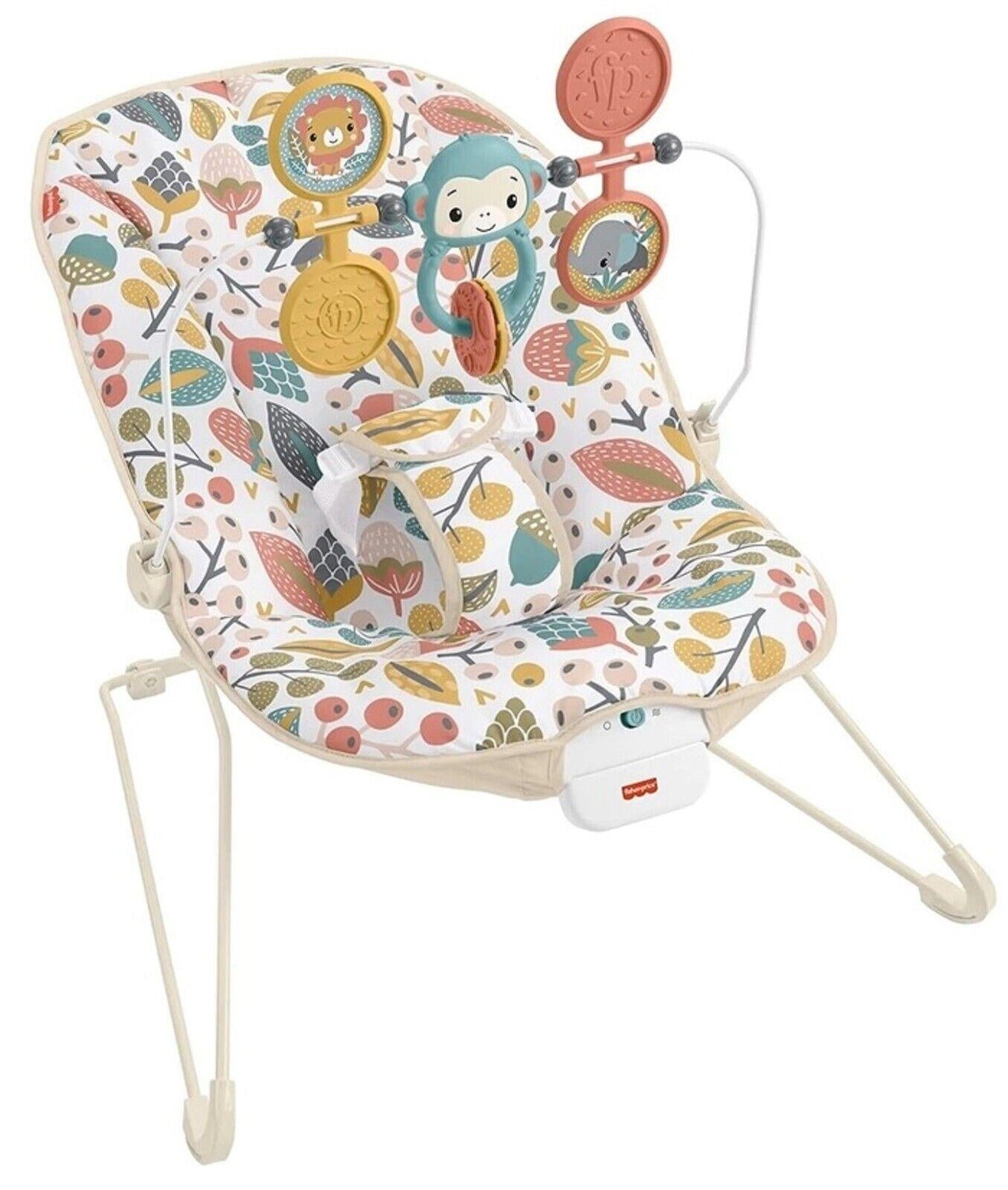 Fisher-Price Baby Bouncer Infant Seat Soothing Calming Vibration Animal Friends