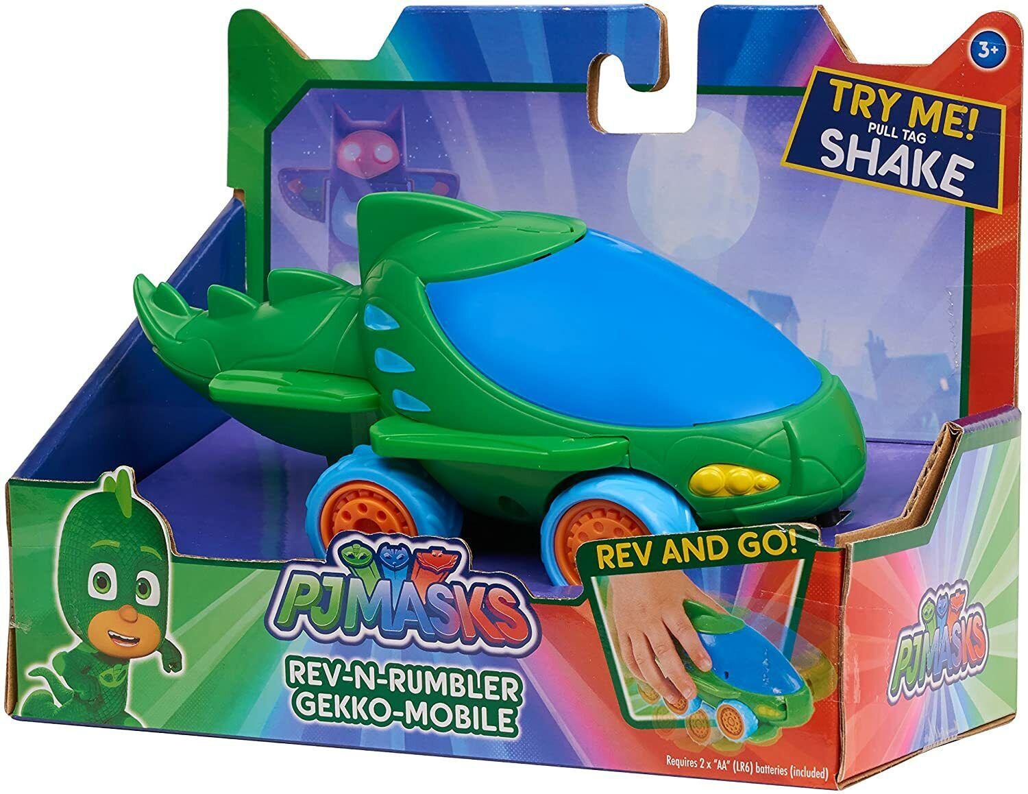 PJ Masks Rev-N-Rumbler Gekko mobile Shake Car Race Fun