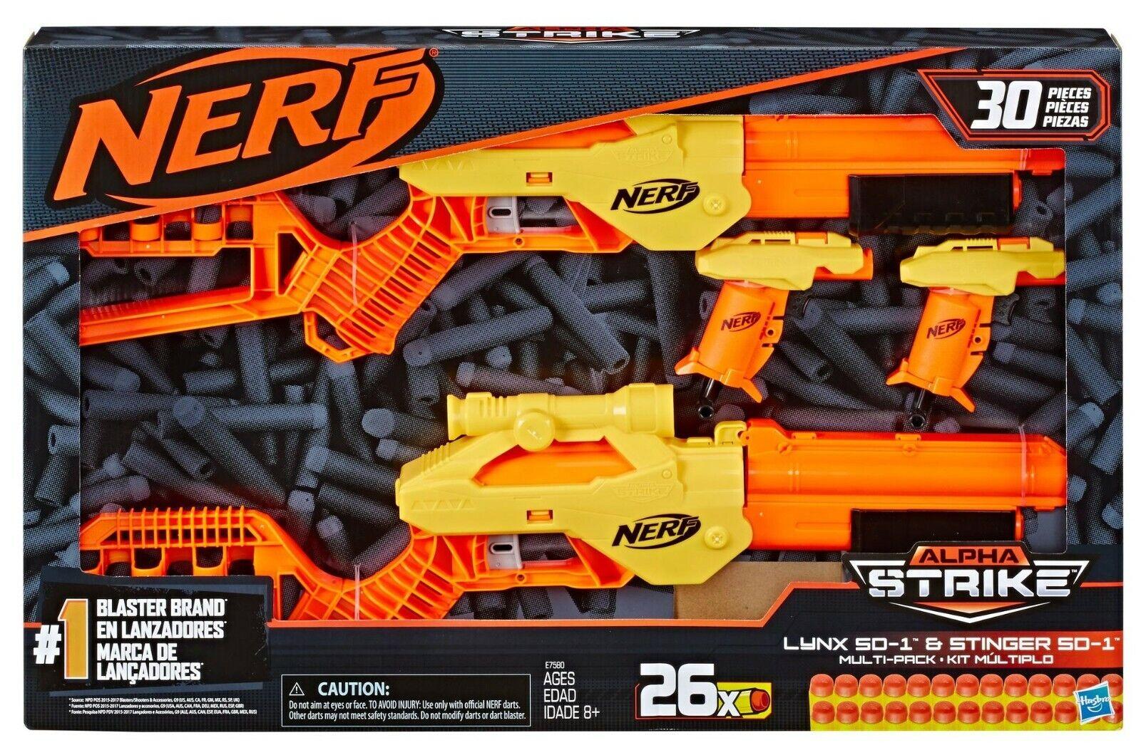 Nerf Alpha Strike Lynx and Stinger Multi Pack Ages 8+ Toy Blaster Gun Fire Play
