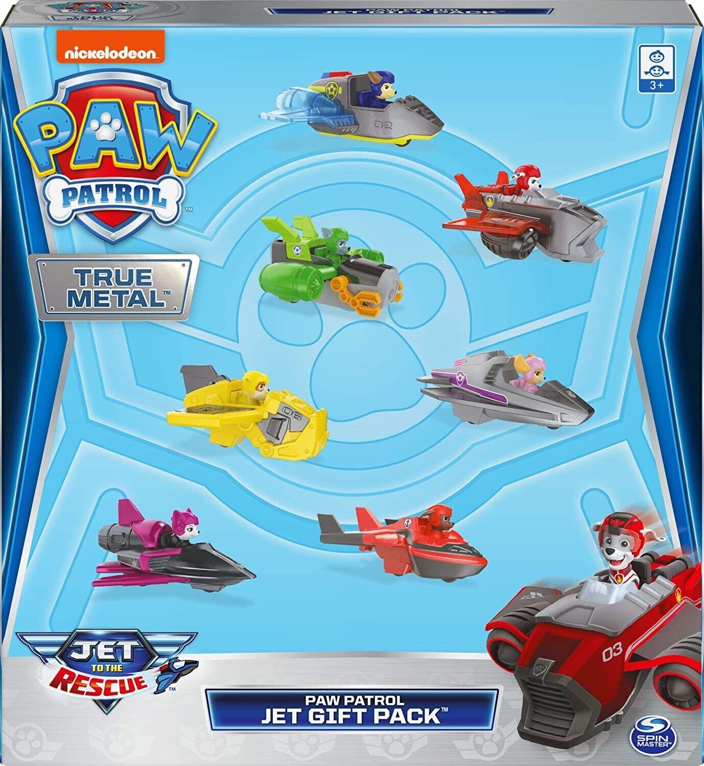 Paw Patrol True Metal Jet to Rescue Gift Pack 7 Vehicles 3+ Toy Plane Car Race