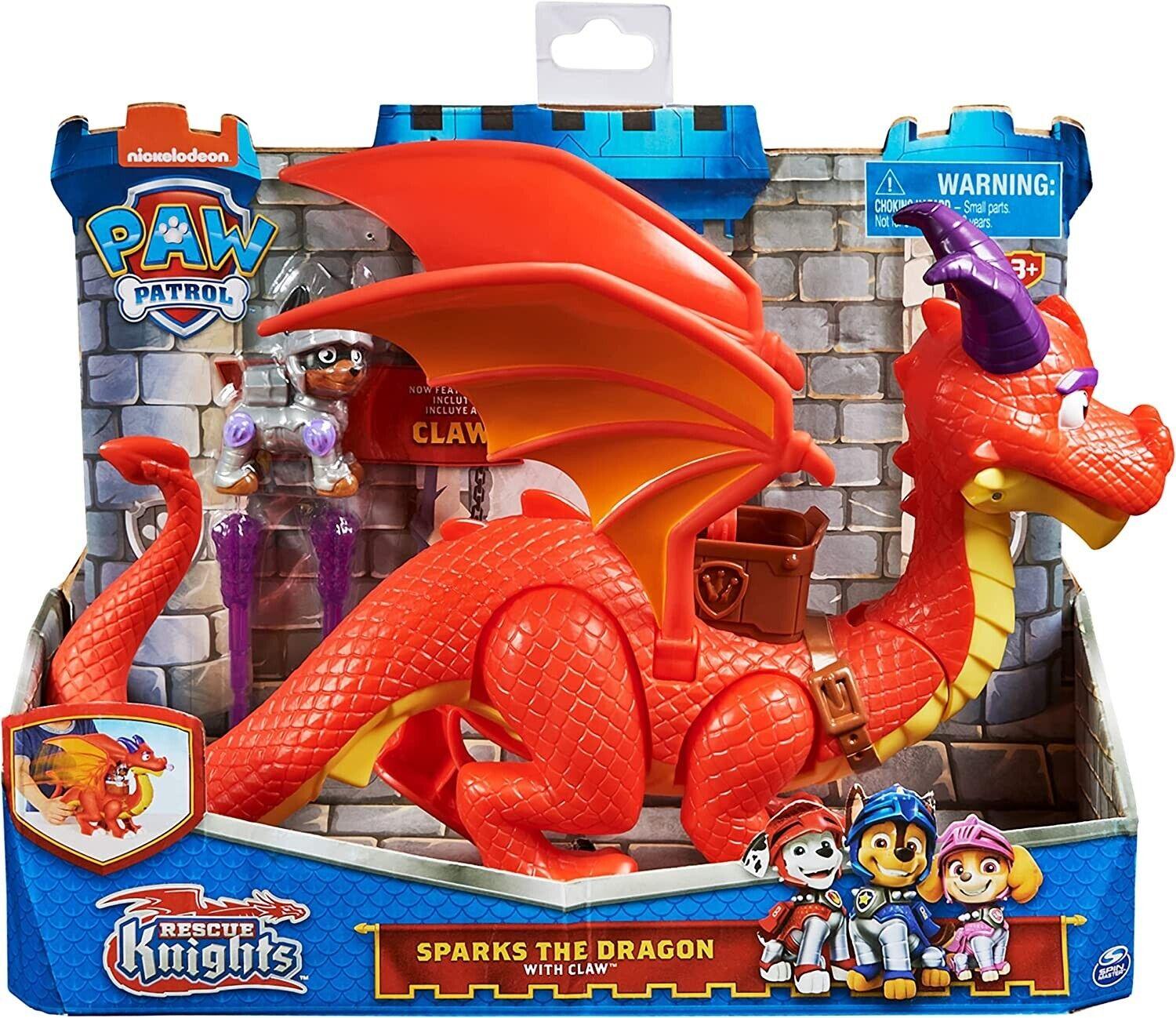 Paw Patrol Rescue Knights Sparks The Dragon with Super Wings Dinosaur Play Dino