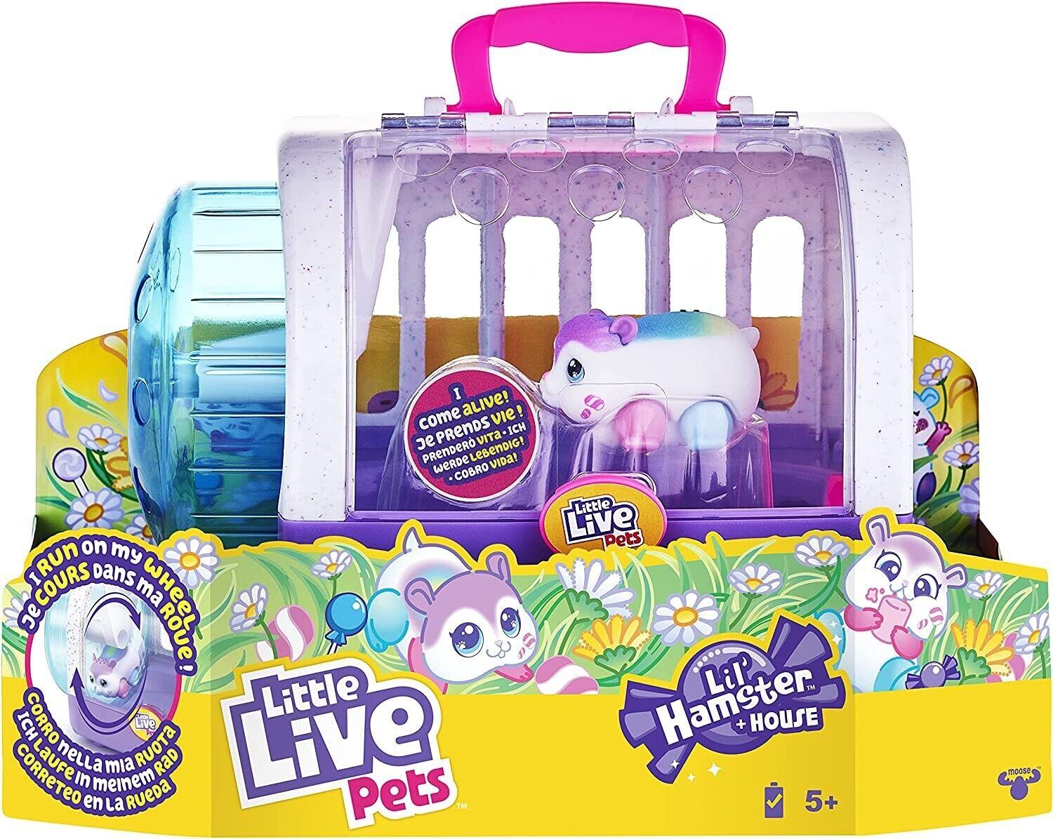 Little Live Pets Lil Hamster with House Playset Running Wheel Ages 5+ Toy Pet