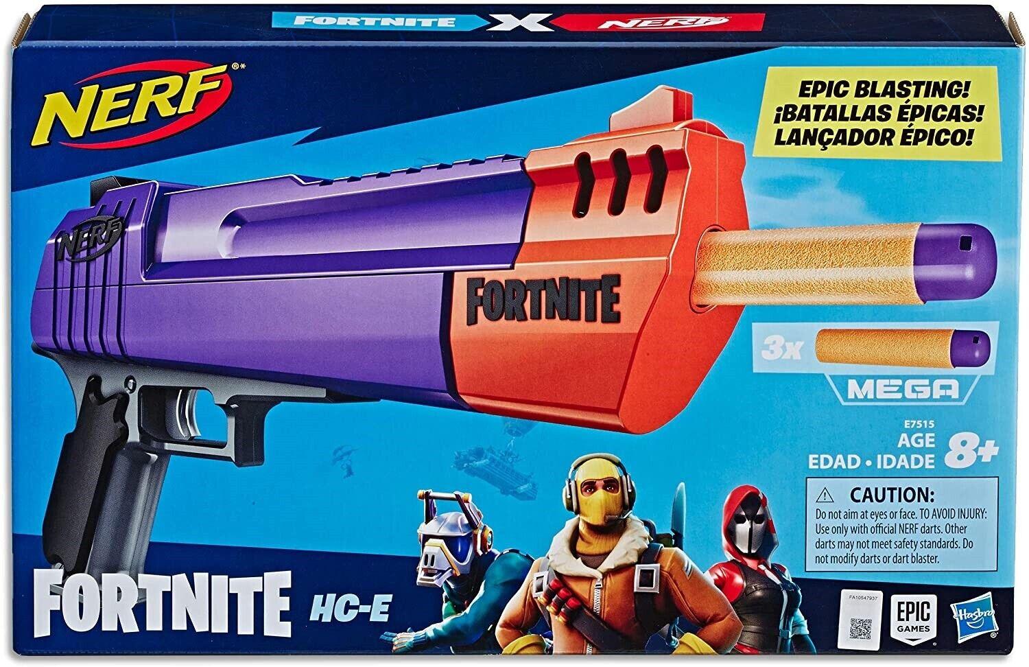 Nerf Fortnite Mega HC E Blaster Desert Eagle Ages 8+ Toy Gun Game Play Fight