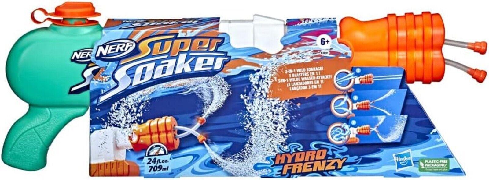 Nerf Super Soaker Hydro Frenzy Water Blaster Wild 3-In-1 Outdoor New Toy Play