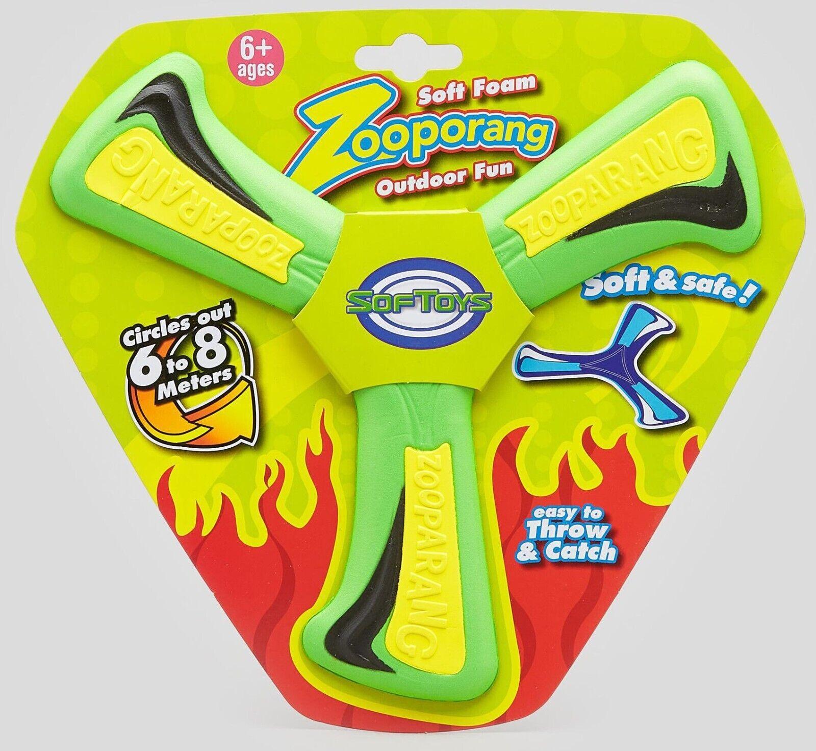 Zooporang Soft Foam Outdoor Fun Boomerang Frisbee Ages 6+ New Toy Throw Catch