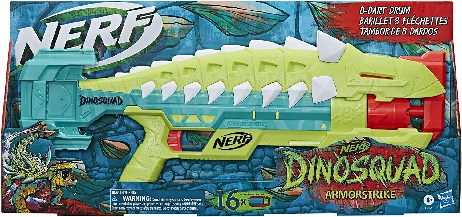 Nerf DinoSquad Armorstrike Dart Blaster 8-Dart Rotating Drum New Toy Gun Fire
