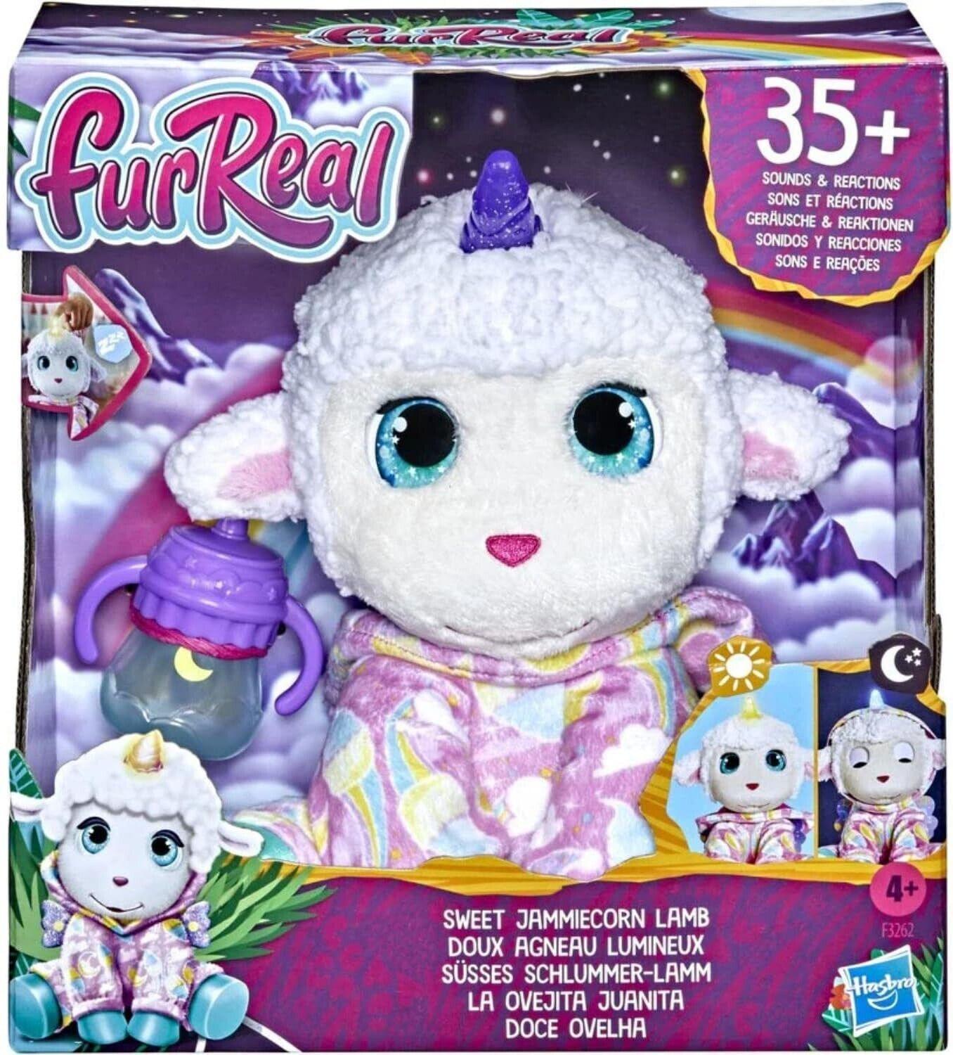 FurReal Sweet Jammiecorn Lamb Light-Up Toy with 35+ Sounds Pet Play Gift