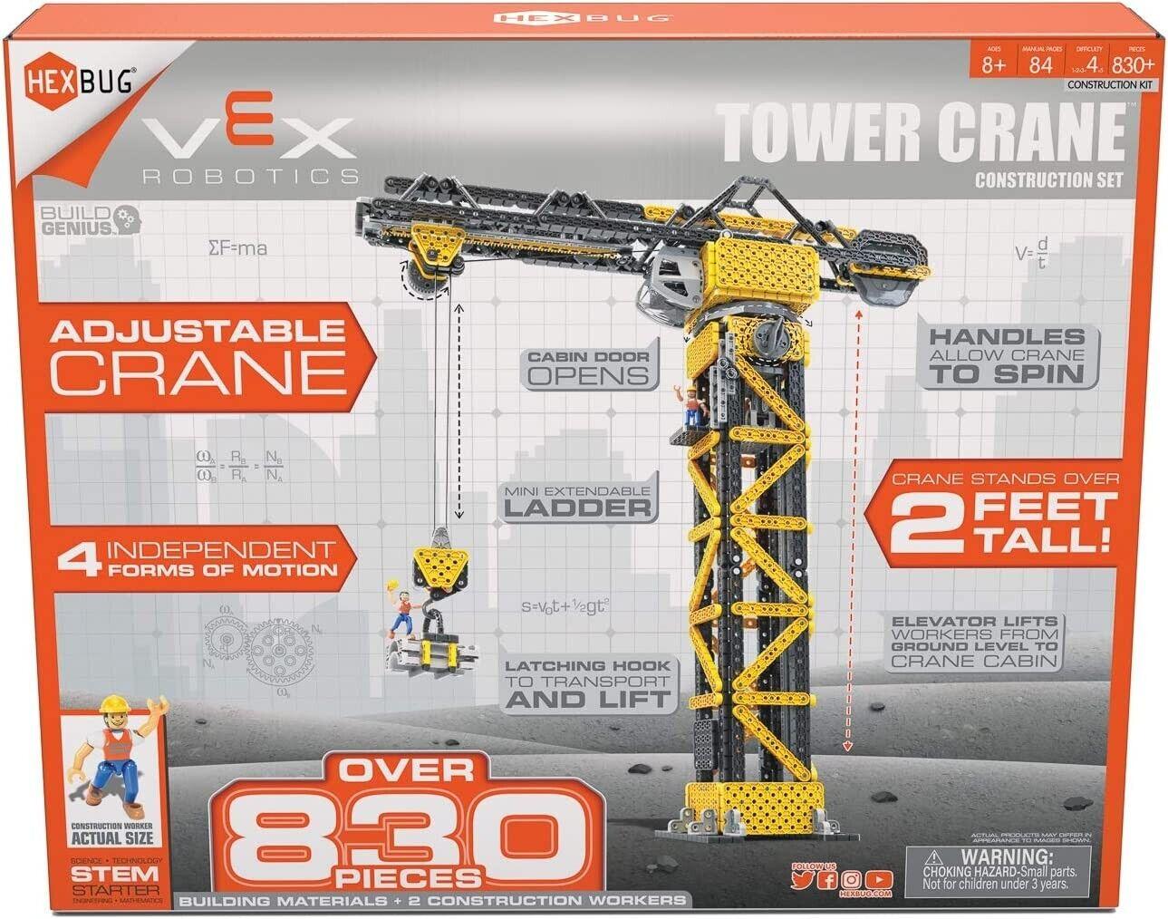 Hexbug Vex Robotics Tower Crane 830+ Construction Set Ages 8+ Project Build Play