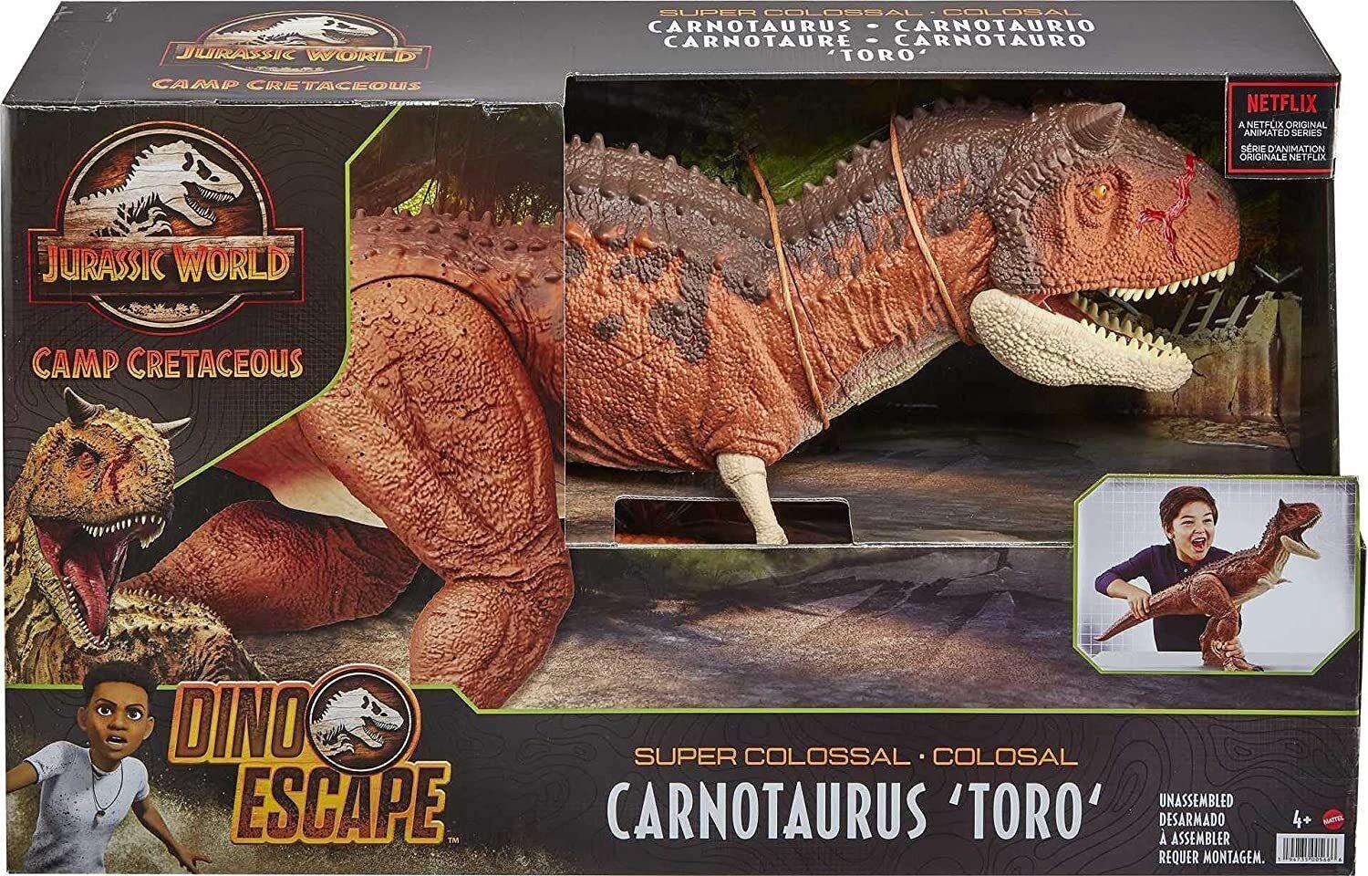 Jurassic World Dominion Large- Carnotaurus Toro-Dinsoaur Toy Super Colossal Rex Dino Fun