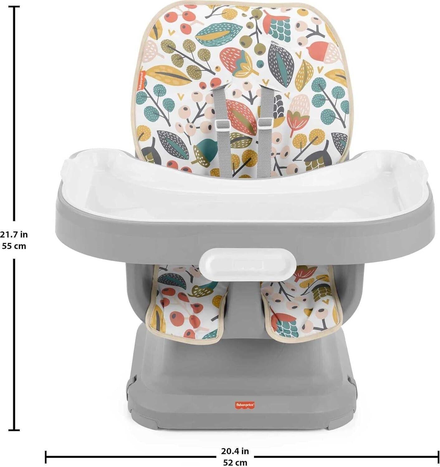 Fisher-Price SpaceSaver Simple Clean High Chair Berry Bramble Portable Infant