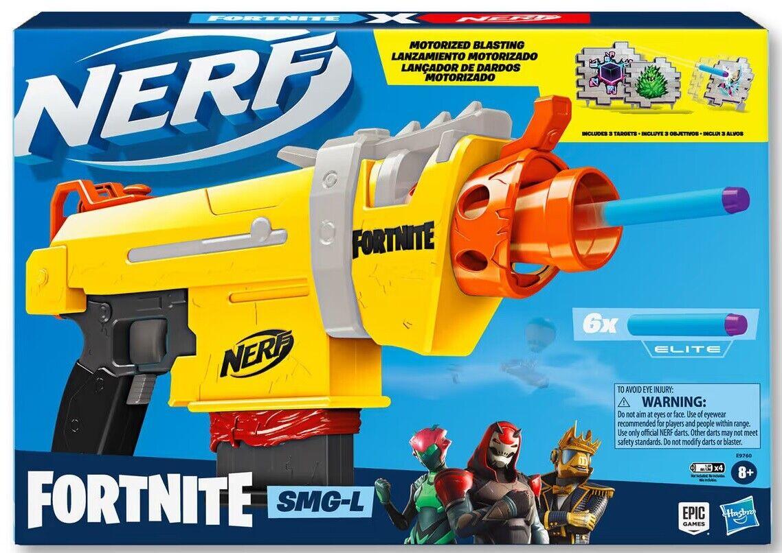 Nerf Fortnite SMG-L Submachine Blaster Ages 8+ Toy Gun Target Darts Fire Play