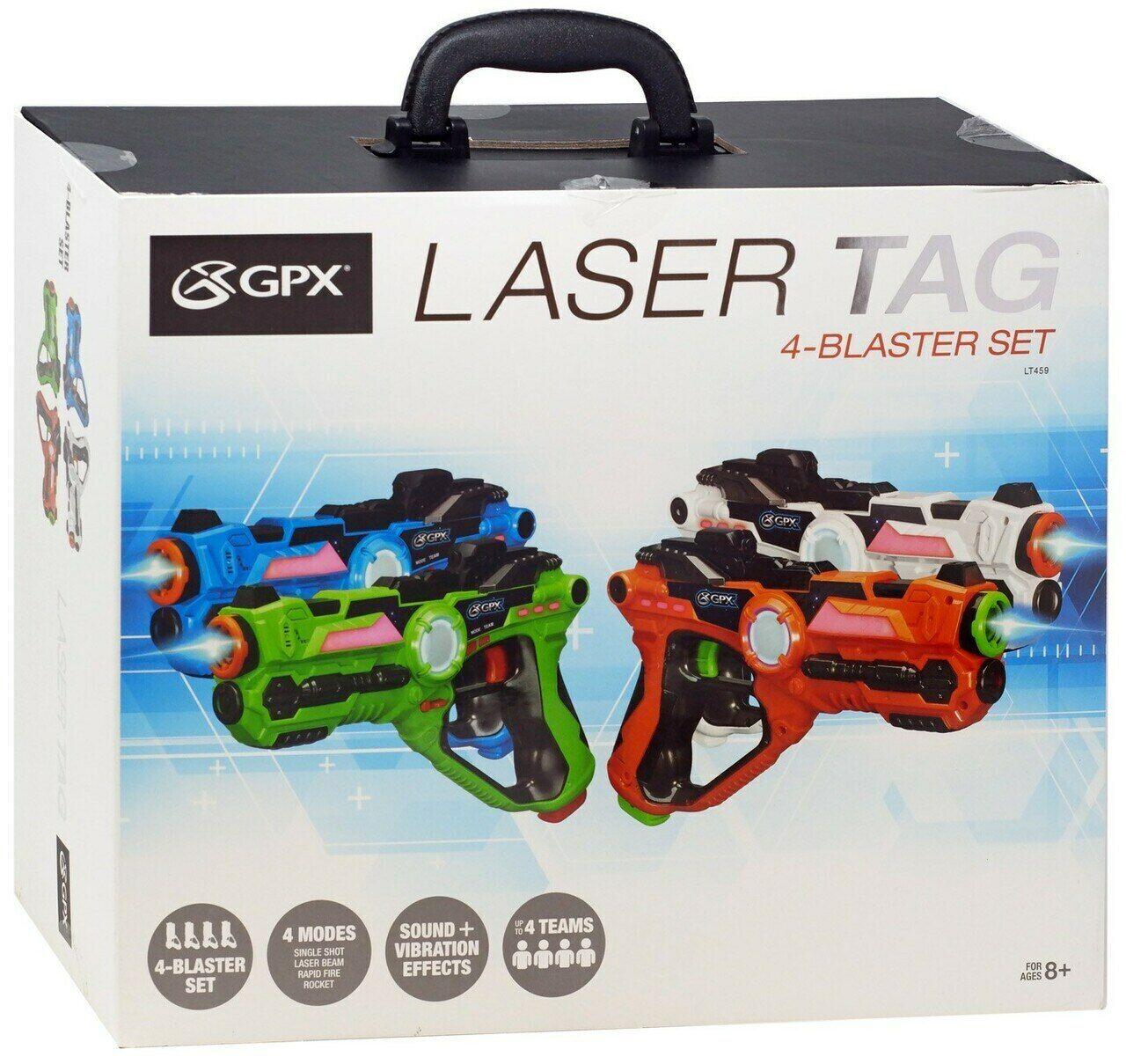 GPX Laser Tag Blasters 4 Pack Ages 8+ Toy Play Fight Gun Gift Set Girls Boys Fun