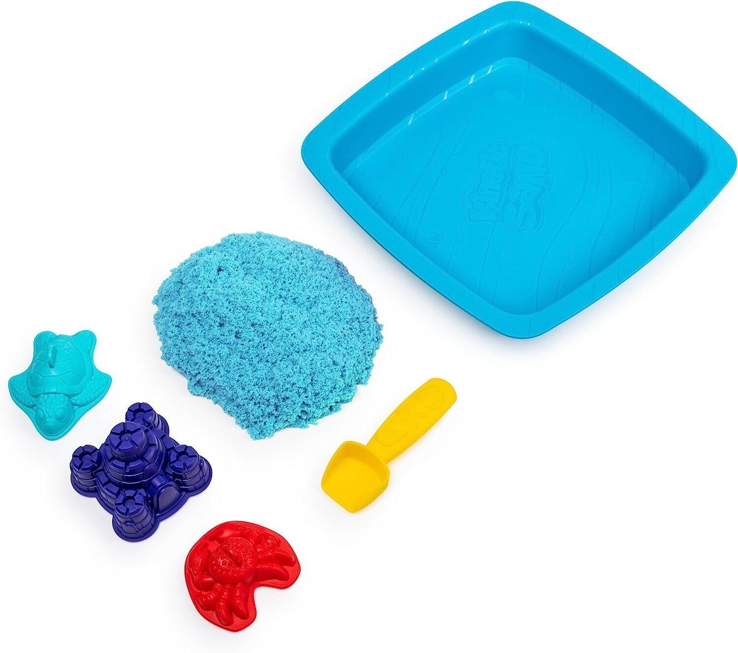 Kinetic Sand Sandbox Playset with 1 Lb Sand blue Castle Dig Scoop