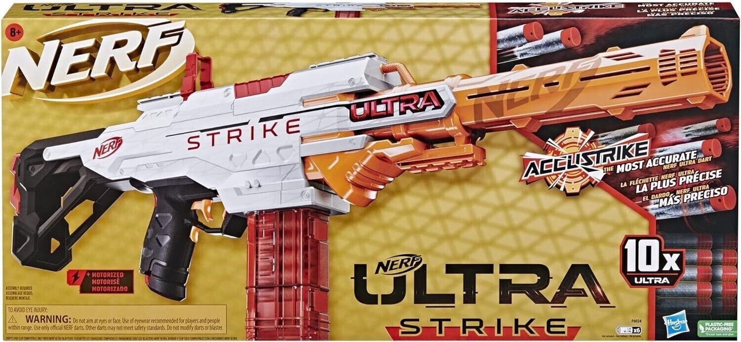NERF Ultra Strike Accustrike Motorized 10 Darts Blaster Ages 8+ New Toy Fire Gun