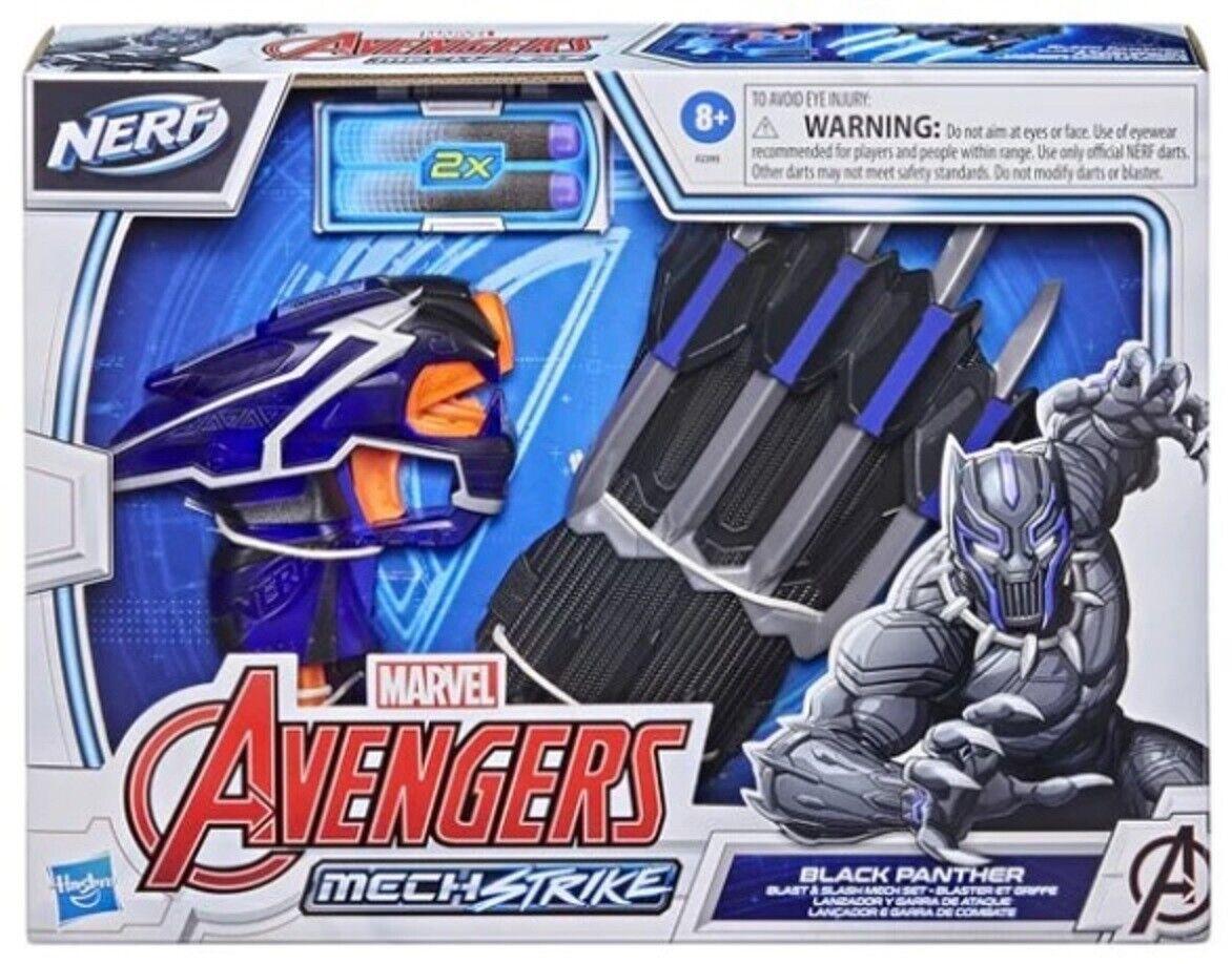 NERF Marvel Avengers Mech Strike Black Panther Blast and Slash Role Play Set