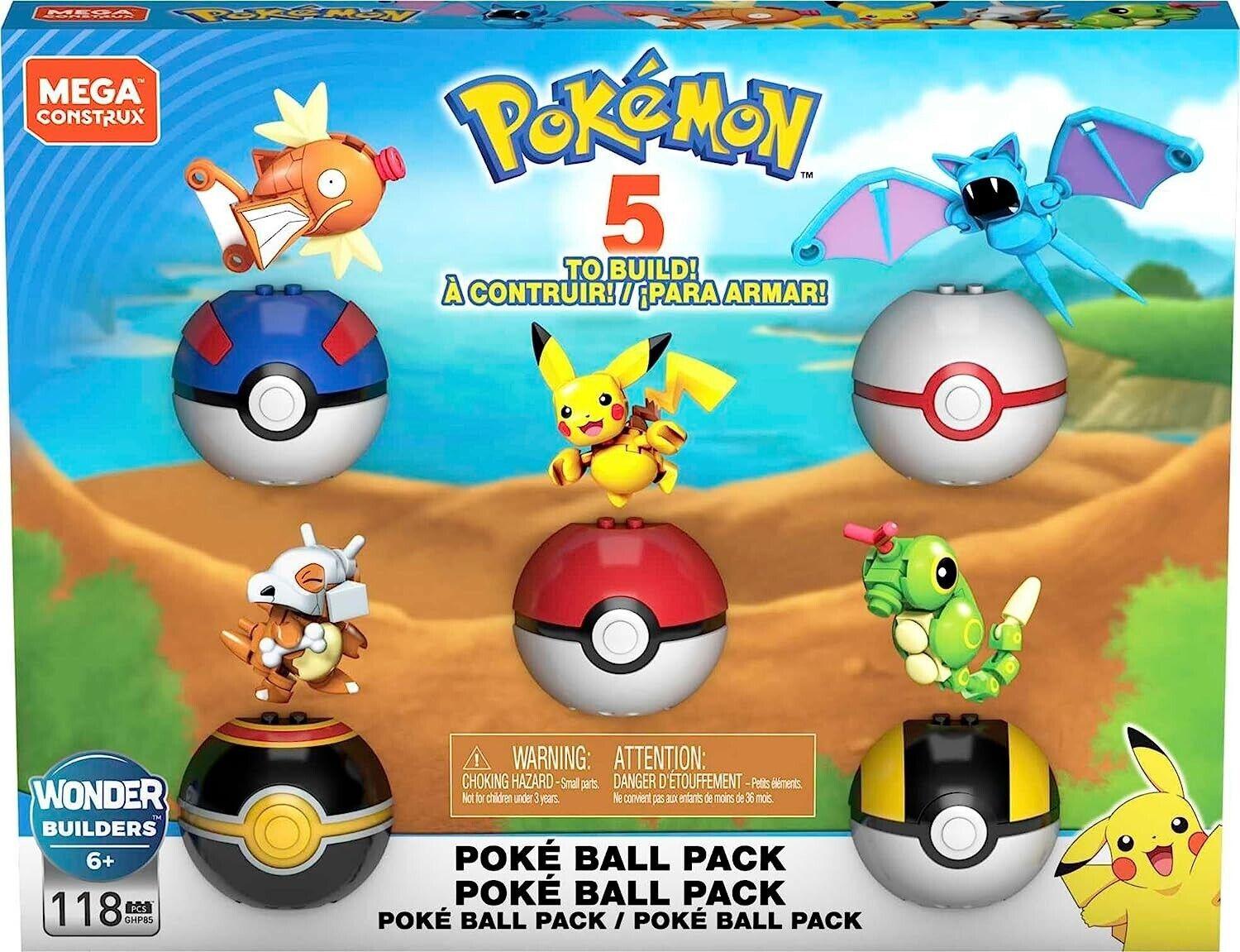 Mega Brands Construx Pokemon Poke Ball Bundle Exclusive Ultra Great Luxury Build