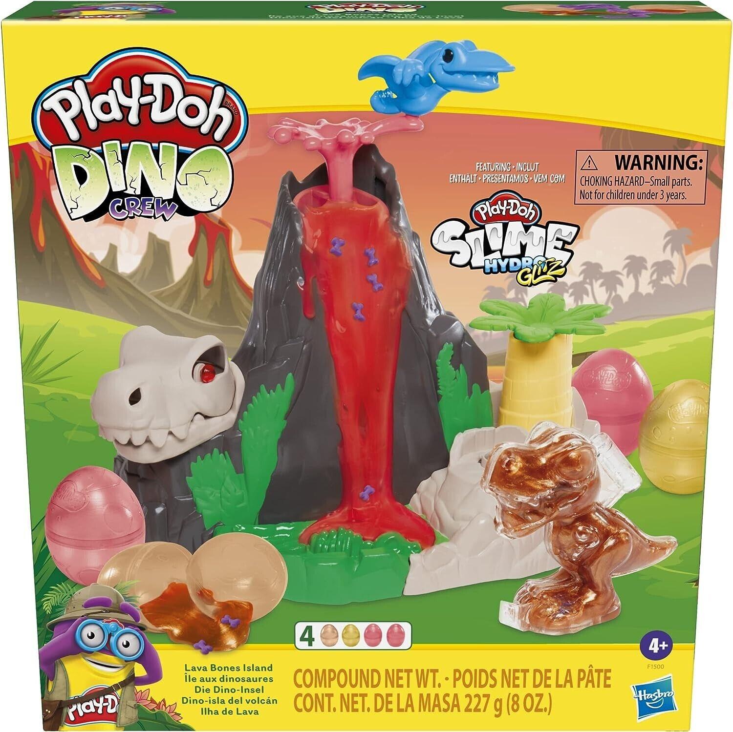 Playdoh Slime Dino Crew Lava Bones Island Volcano Playset with Dinosaur Eggs