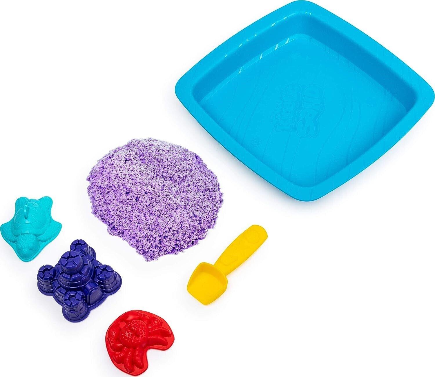 Kinetic Sand Sandbox Purple Playset with 1 Lb Sand purple Castle Dig Scoop