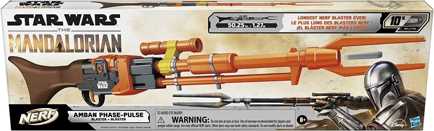 NERF Star Wars Amban Phase-Pulse Blaster Mandalorian 10 Official Elite Darts Fun