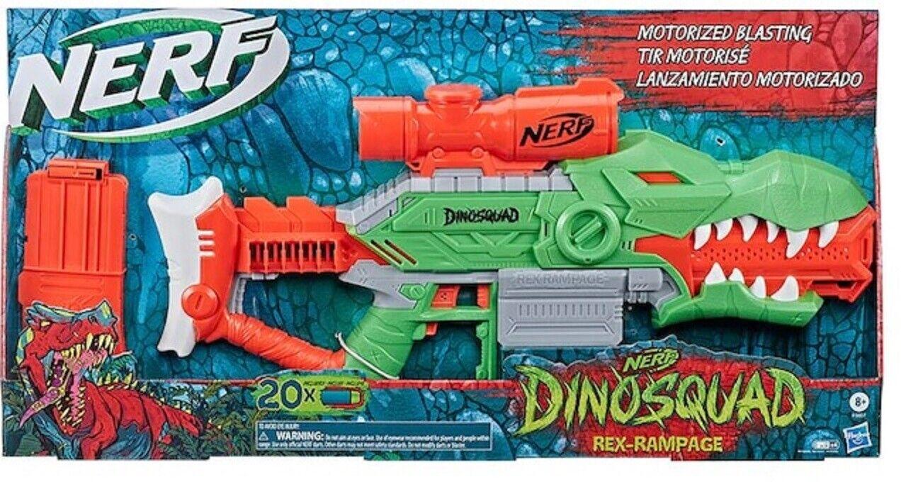 NERF Dinosquad Rex Rampage Motorised T-Rex Blaster Ages 8+ Toy Gun Fire Dinosaur