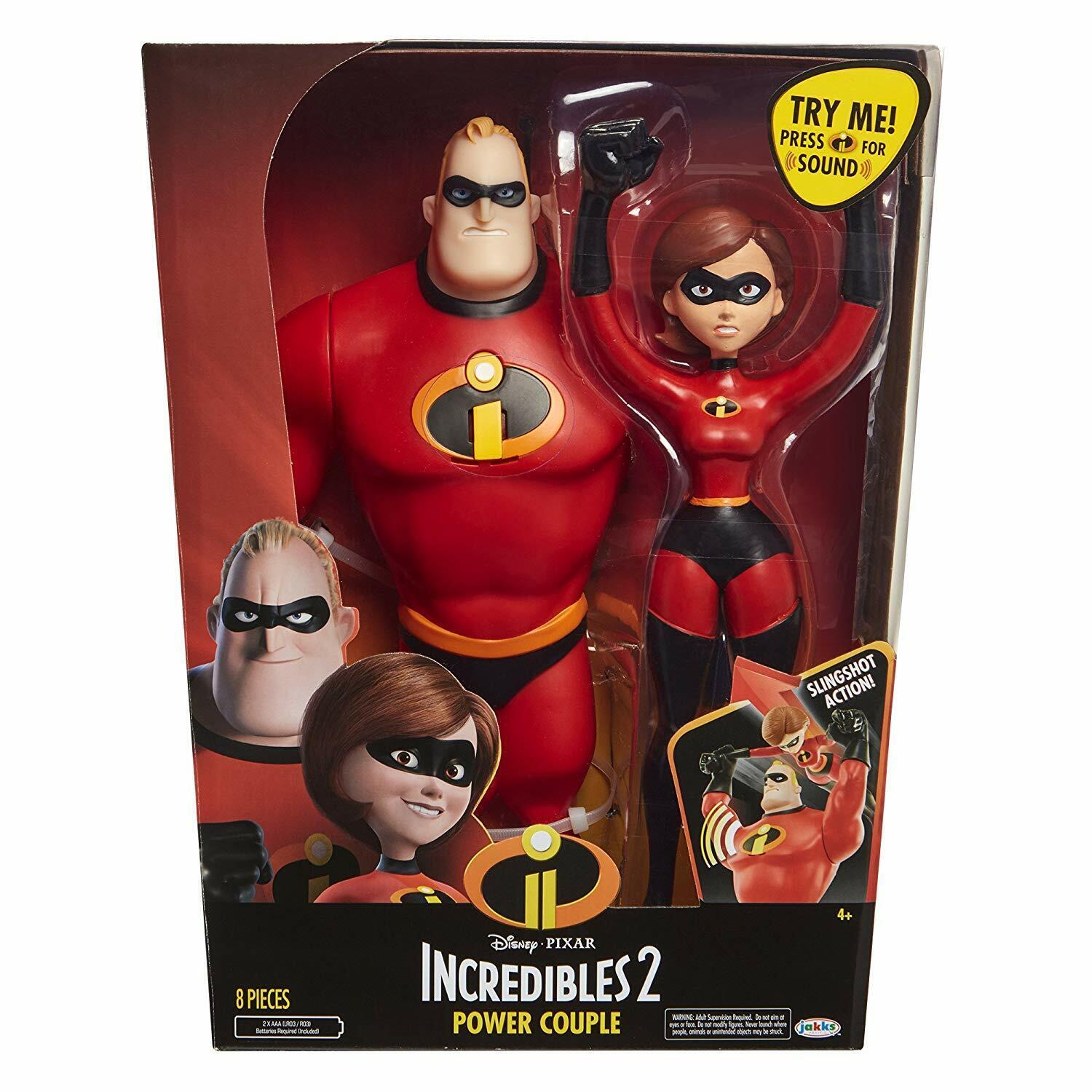 Incredibles New Toy 2 Power Couple Mr Incredible and Elastigirl Sling Shot Doll