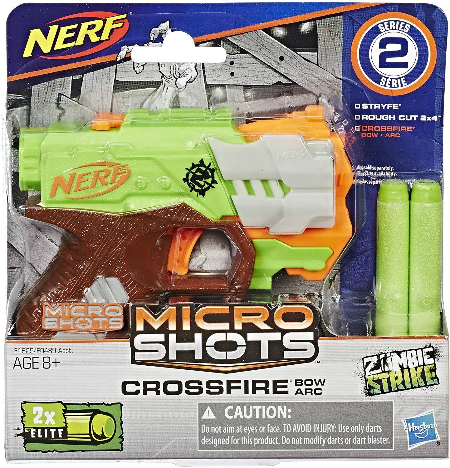 Nerf MicroShots N-Strike Elite Rough Cut Zombie Strike-crossfire bow Blaster-Ages 8+ Gun