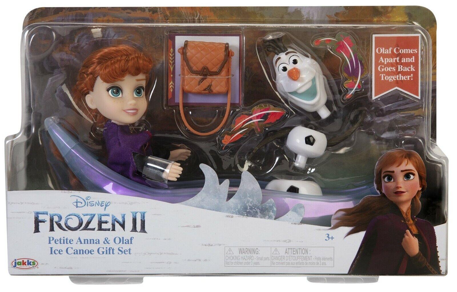 Disney Frozen Petite Princess Anna and Olaf Ice Canoe Set Boat Purse Doll Play