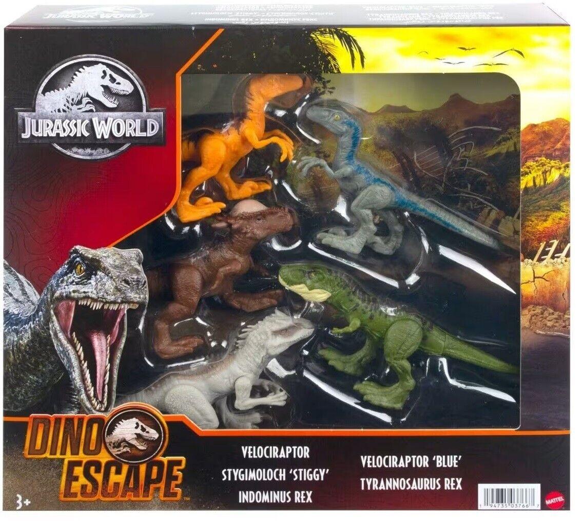 Jurassic World Dino Escape Value 5 Pack Dinosaurs Velociraptor Indominus Rex