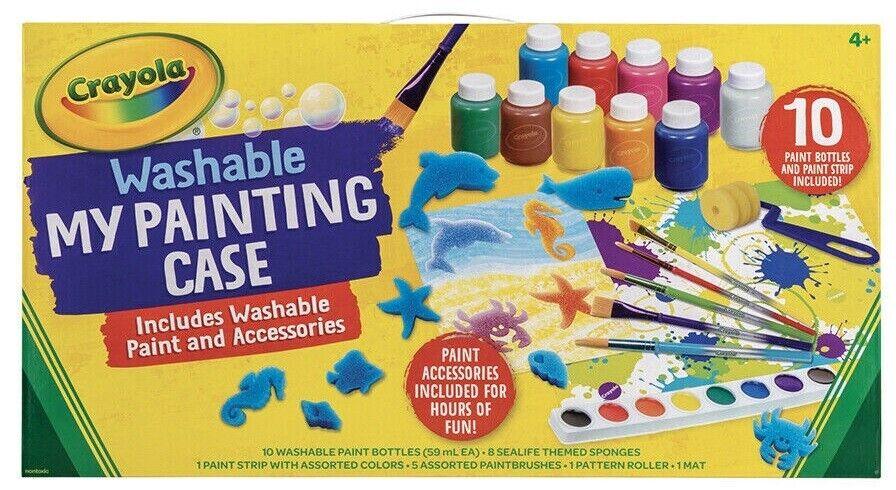 Crayola Kids Washable My Painting Case Sealife themed sponges Paint Colours Play