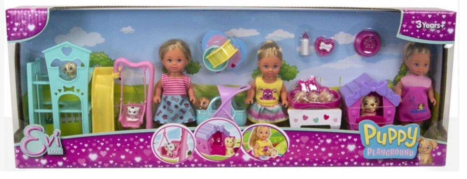 Evi Doll Love Puppy Playground Outdoor Ages + Toy Scooter Skateboard Dog House