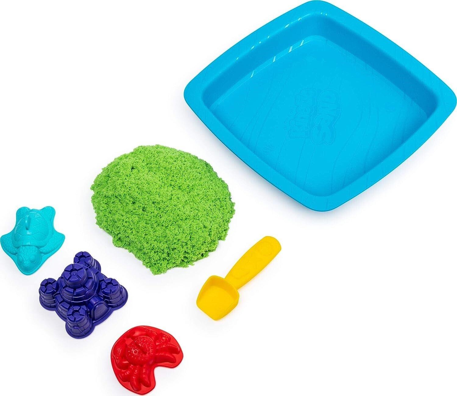 Kinetic Sand Sandbox Playset with 1 Lb Sand green Castle Dig Scoop